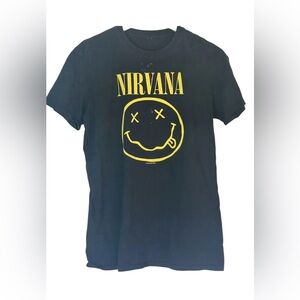 Nirvana Black T-Shirt with Yellow Graphic